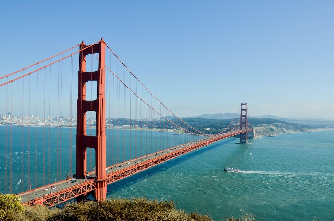 The Golden Gate Bridge in California.