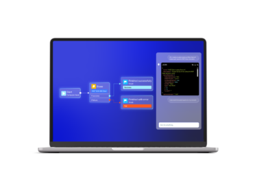 Blancco Blue workflow builder on a laptop